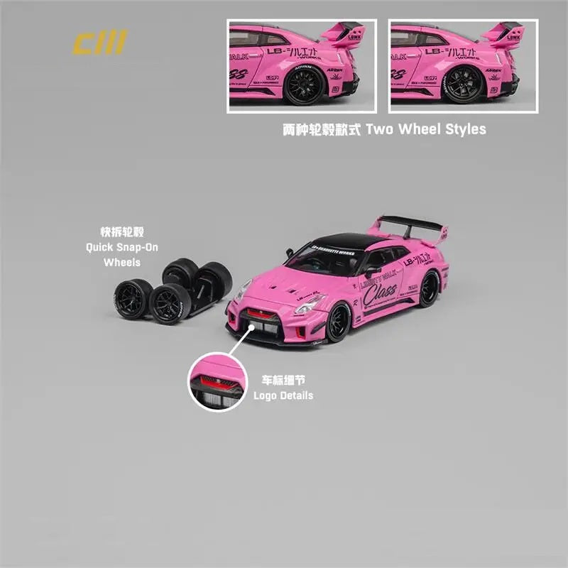 CM MODEL 1:64 LBWK GT35RR Pink Diecast Model Car
