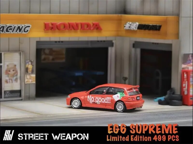 Street Weapon SW 1:64 EG6 SUP Red limited499 Diecast Model Car