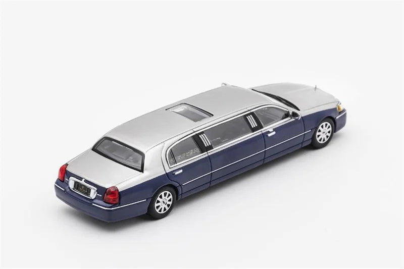 GCD 1:64 Lincoln Town Car Mk3 FN145 SilverBlue/GoldGreen LHD Diecast Model Car