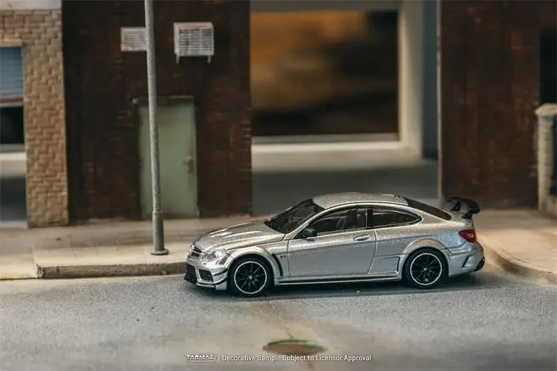 Tarmac Works 1:64 C63 Coupe Black Series Silver Metallic Diecast Model Car