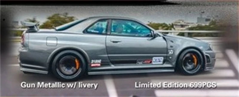 Motorhelix MH 1:64 Skyline GT-R Mk5 R34 Nismo Z-Tune limited699 Diecast Model Car
