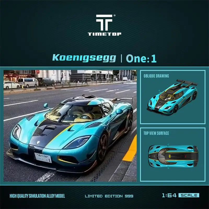 TimeTop 1:64 Koenigsegg one1 limited999 Diecast Model Car