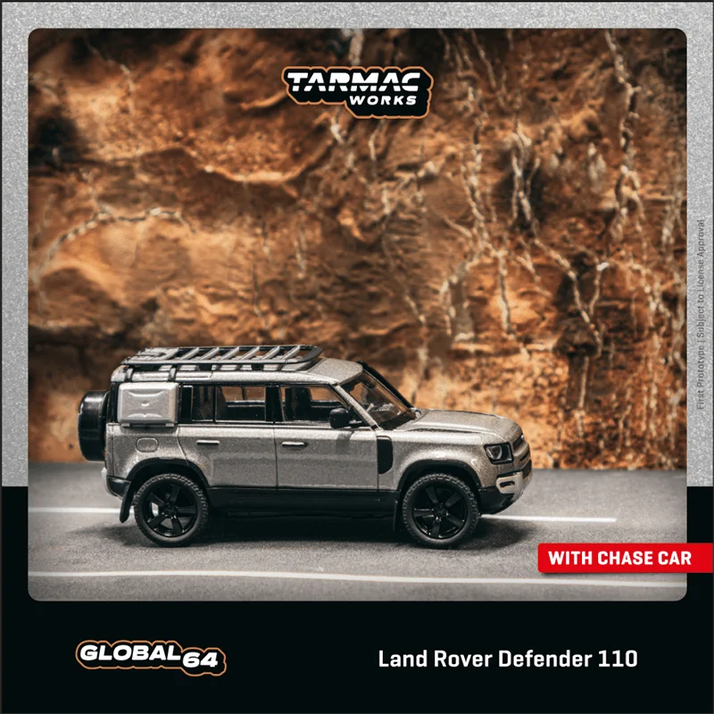Tarmac Works 1:64 Land Rover Defender 110 Grey Metallic Diecast Model Car
