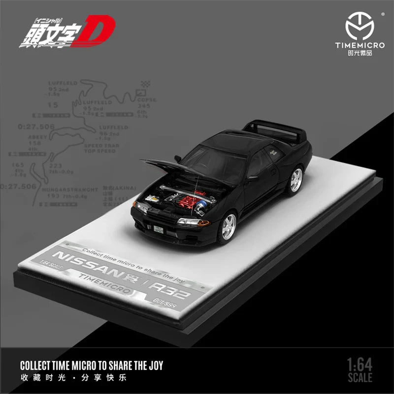 Time Micro 1:64 GTR32 Black /Initial D Limited 999 Diecast Model Car