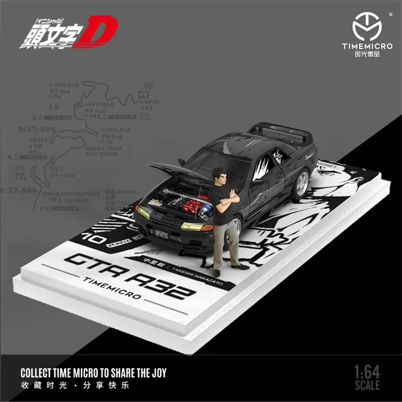 Time Micro 1:64 GTR32 Black /Initial D Limited 999 Diecast Model Car
