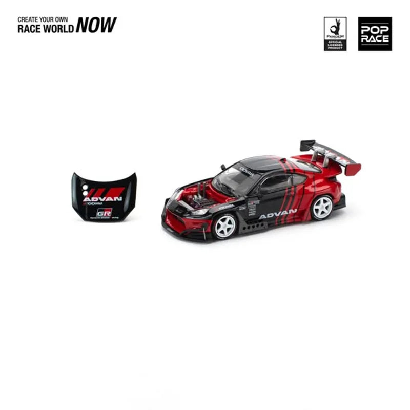 Pop Race 1:64 PANDEM GR86 ADVAN black red Diecast Model Car