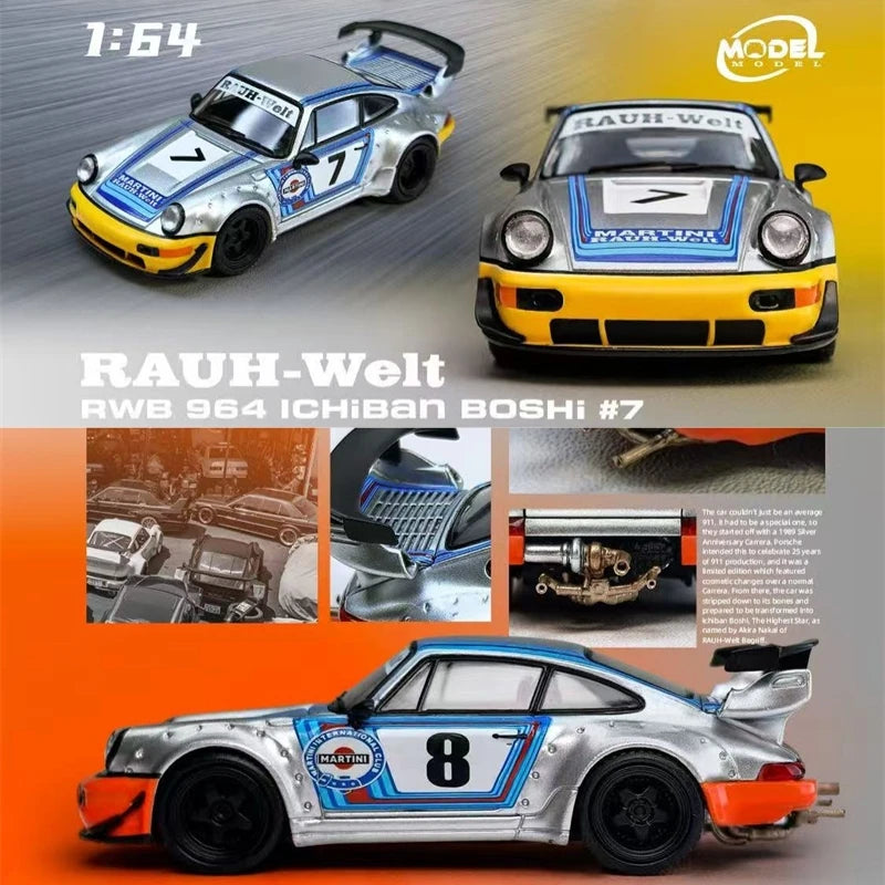 ModelModel 1:64 RWB 964 Ichiban Boshi #8 Diecast Model Car
