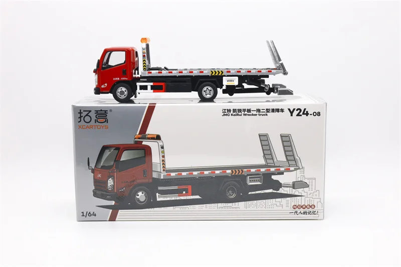 XCarToys 1:64 Jiangling JMC KaiRui Wrecker Truck Flatbed Trailer Red Diecast Model Car