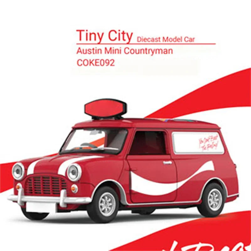 Tiny 1:50 Morris Mini Pickup / Austin Mini Countryman Red Diecast Model Car