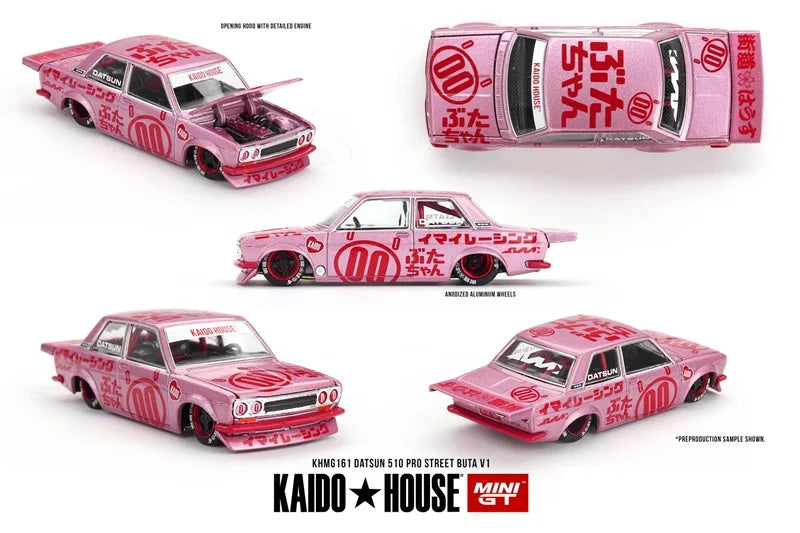 Kaido House MINI GT Datsun 510 Pro Street Buta V1 Collection Miniature Diecast Metal Model Car
