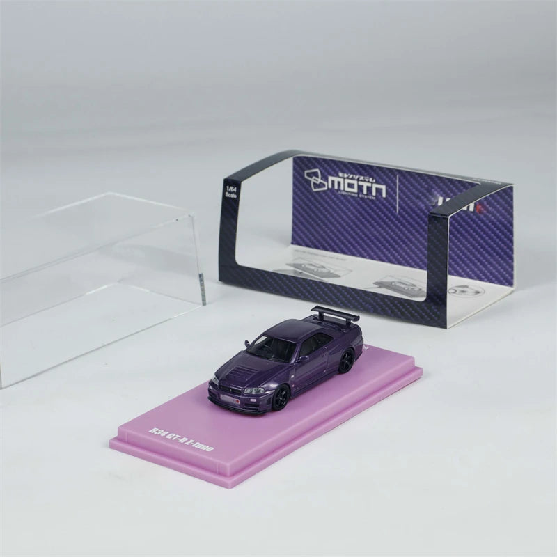 Kyosho 1:64 R34 GT-R Z-tune 2025 HEC Purple Diecast Model Car