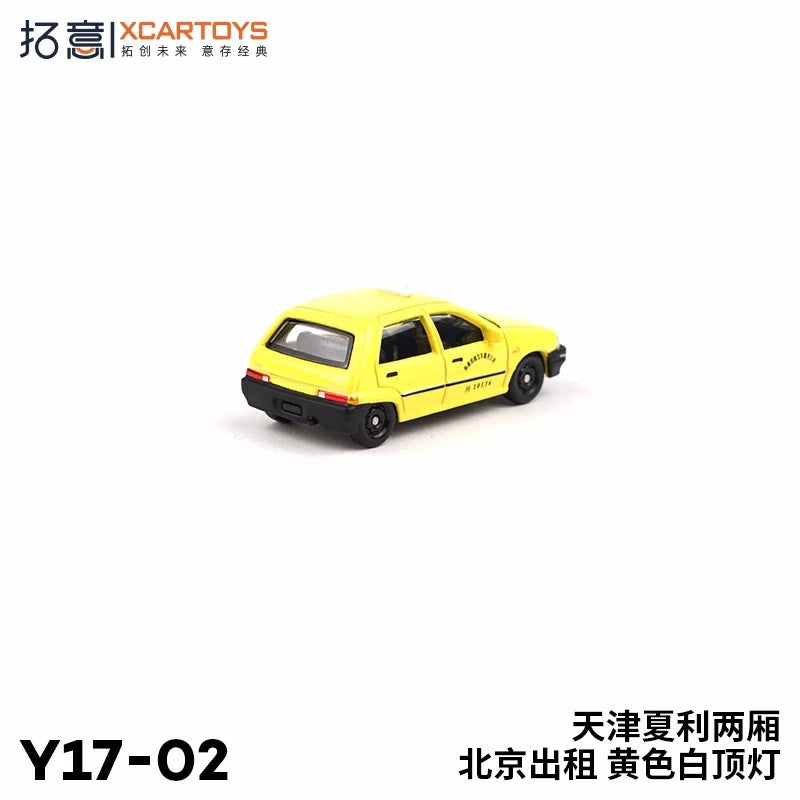 XCarToys x Pop Race 1:64 Daihatsu TIANJIN XIALI Taxi TJ7100 Taxi Yellow Diecast Model Car