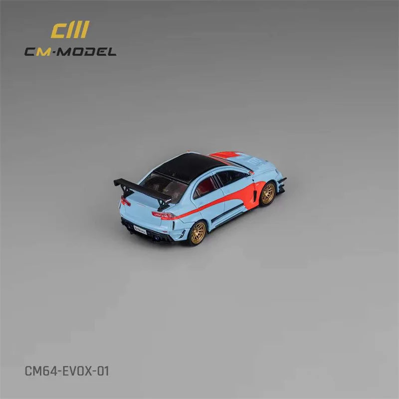 CM MODEL 1:64 Lancer EvoX Varis Widebody Orange&Blue Diecast Model Car