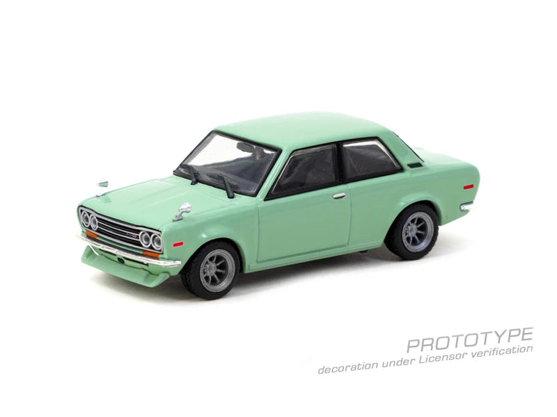 Tarmac Works 1:64 Datsun 510 Light Green Diecast Model Car