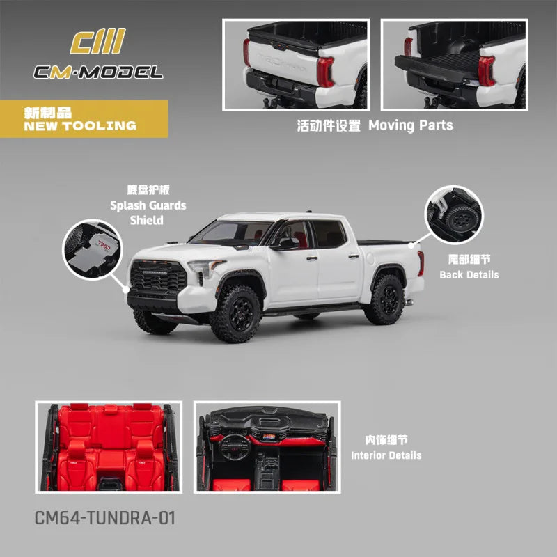 PreSale CM MODEL 1:64 Tundra Pickup White Collection Miniature DieCast Model Car