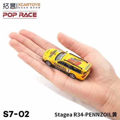 XCarToys x Pop Race 1:64 Stagea R34 Yellow Diecast Model Car