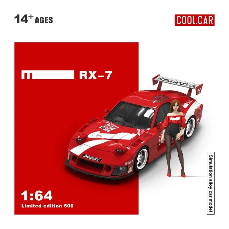 PreSale Cool Car /TimeMicro 1:64 RX-7 Black / Red Die-Cast Car Model Collection Miniature