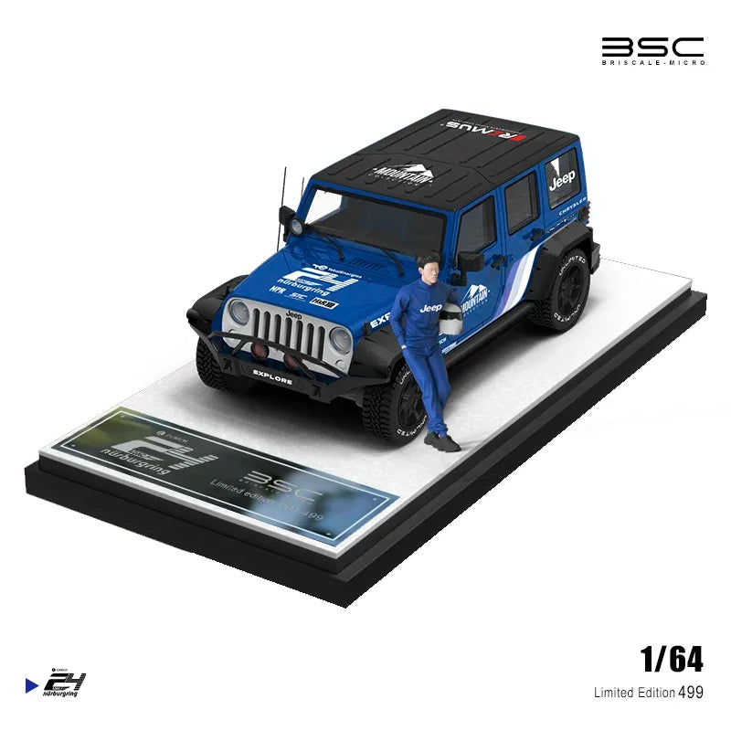 BSC 1:64 STI T1 Wrangler Figures set Trailer set limited499 Diecast Model Car