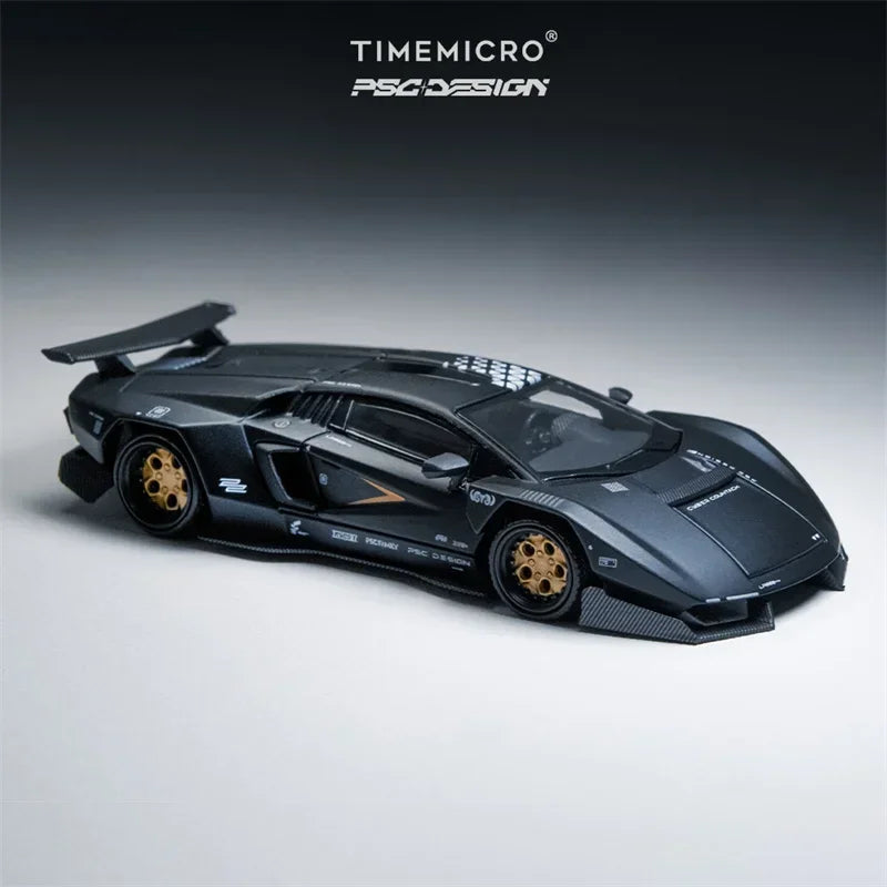 TM Time Micro x PSC DESIGN 1:64 PSC Countach MatteBlack Diecast Model Car