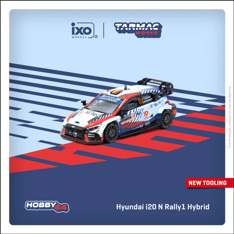 Tarmac Works 1:64 Hyundai i20 N Rally1 Hybrid Rallye Monte-Carlo2024 Winner Diecast Model Car