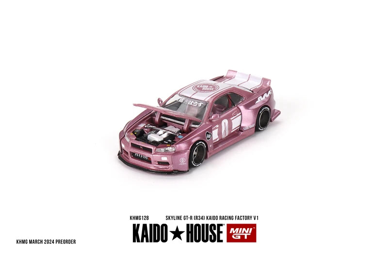 Kaido House x MINI GT 1:64 Skyline GT-R (R34) KAIDO RACING FACTORY V1 Diecast Model Car