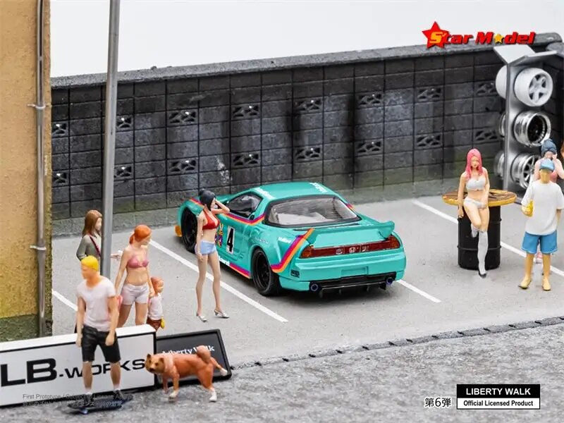 **Pre-order** Star Model 1:64 Liberty Walk NSX LBWK Green Vaillant #4 Diecast Model Car