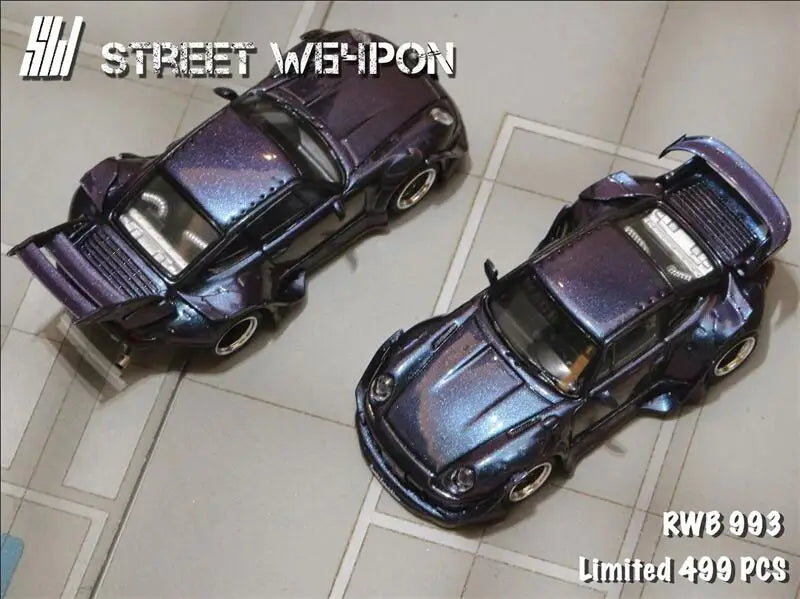 Street Weapon 1:64 RWB 993 low / High tail Chameleon limited499 Diecast Model Car