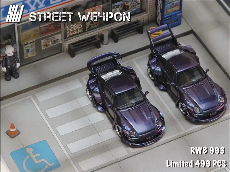 Street Weapon 1:64 RWB 993 low / High tail Chameleon limited499 Diecast Model Car