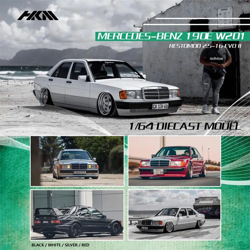 **Pre-Order** HKM Premium 1:64 MB 190E W201 2.5-16 Evo II Restmod limited999 Diecast Model Car