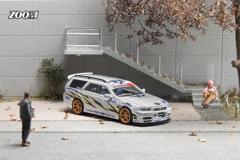 ZOOM 1:64 Stagea WC34 260RS Wagon Pink Silver White