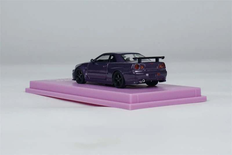 Kyosho 1:64 R34 GT-R Z-tune 2025 HEC Purple Diecast Model Car