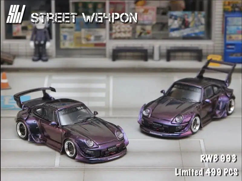 Street Weapon 1:64 RWB 993 low / High tail Chameleon limited499 Diecast Model Car