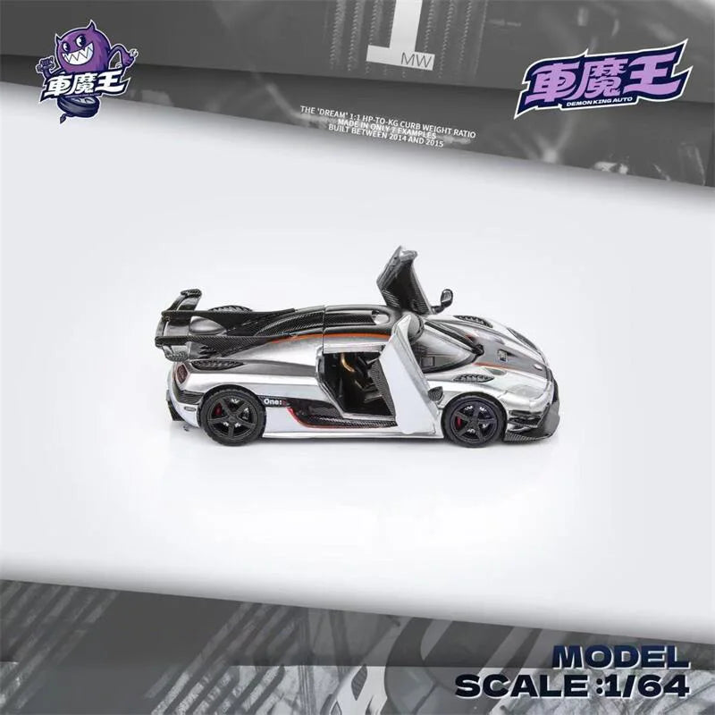 Demon King Auto 1:64 Agera ONE:1 SIilver Diecast Model Car
