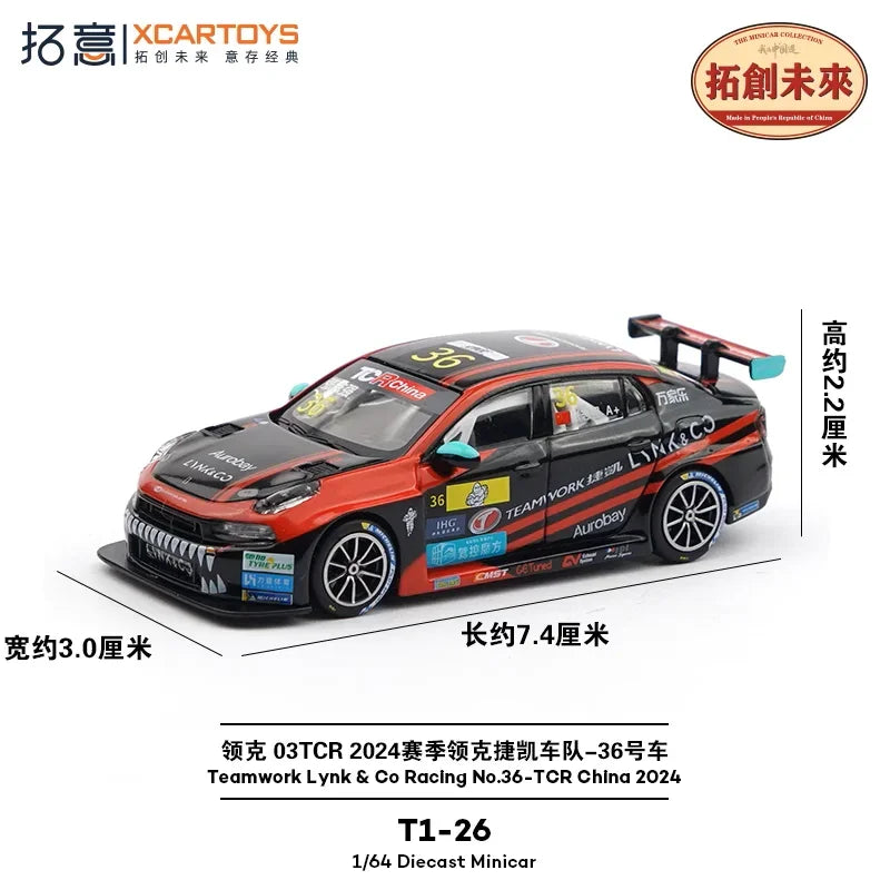 Xcartoys 1:64 Teamwork Lynk & Co Racing No.36-TCR China 2024 Die-Cast Car Models