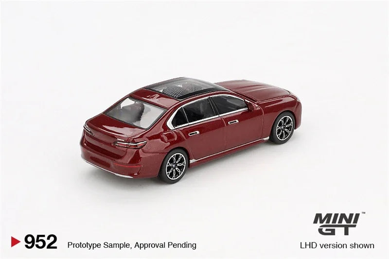 MINI GT #952 1:64 i7 xDrive60 Aventurin Red Die-Cast Car Model Collection Miniature