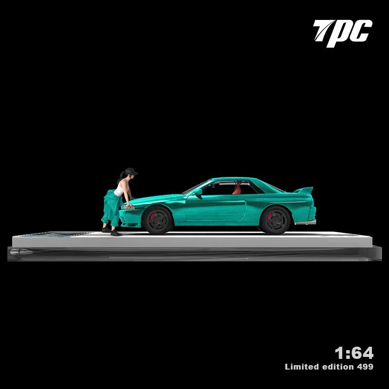TPC 1:64 GTR R32 Green carbon fiber limited499 Diecast Model Car