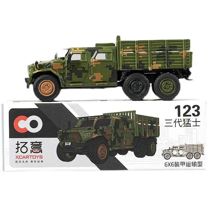 Xcartoys 1:64 DongFeng Mengshi Gen3 6x6 Armored transport China military Vehicle Camouflage green Diecast Model Car