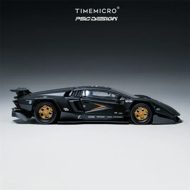 TM Time Micro x PSC DESIGN 1:64 PSC Countach MatteBlack Diecast Model Car