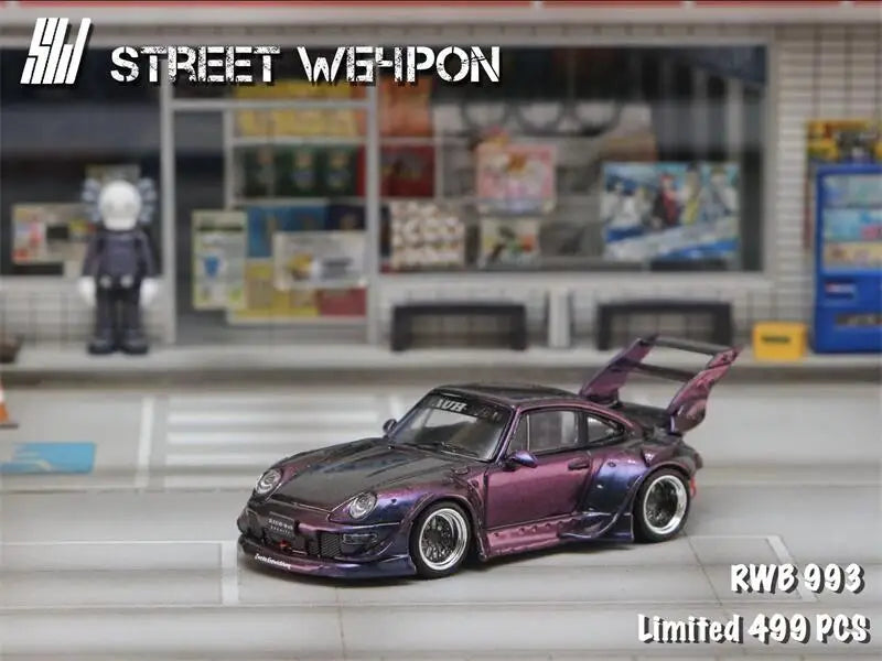 Street Weapon 1:64 RWB 993 low / High tail Chameleon limited499 Diecast Model Car