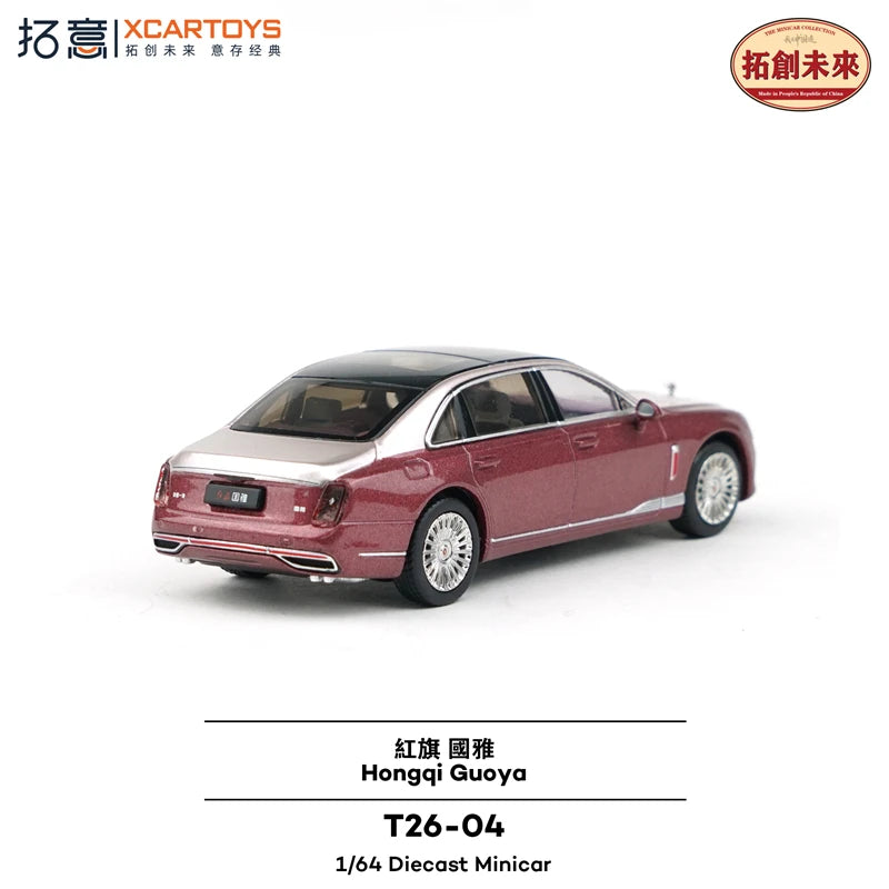 Xcartoys 1:64 HongQi GuoYao Red Black Diecast Model Car