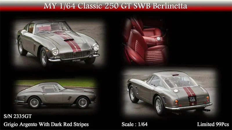 MY64 1:64 Classic 250GT SWB Berlinetta Resin Model Car