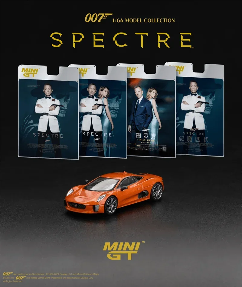 MINI GT #903 1:64 007 Jaguar C-X75 Orange Spectre Blister Packaging Die-Cast Car Model Collection Miniature