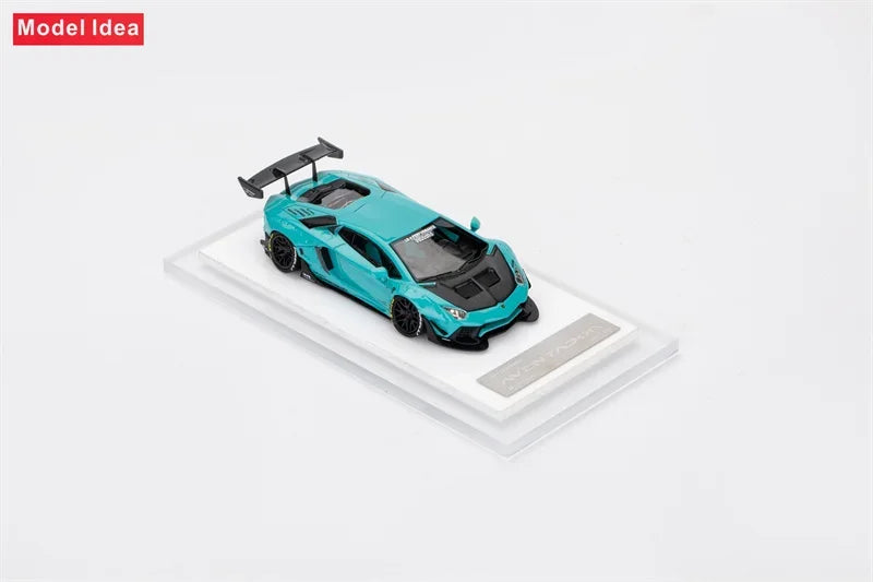 PreSale Model Idea 1:64 LB LP700-4 Blue Resin Collection Miniature DieCast Model Car