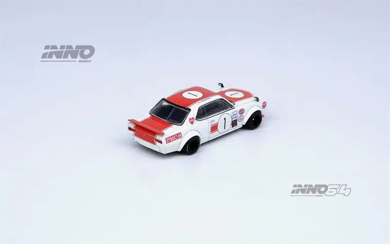 INNO 1:64 SKYLINE2000 GTR KPGC10 #1 RedWhite Die-Cast Car Model Collection Miniature