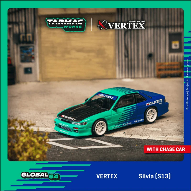 Tarmac Works 1:64 VERTEX Silvia (S13) Falken Diecast Model Car