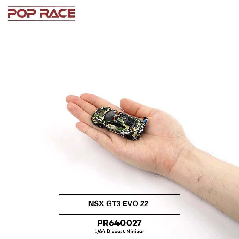 POP RACE 1:64 NSX GT3 EVO 22 bape Diecast Model Car