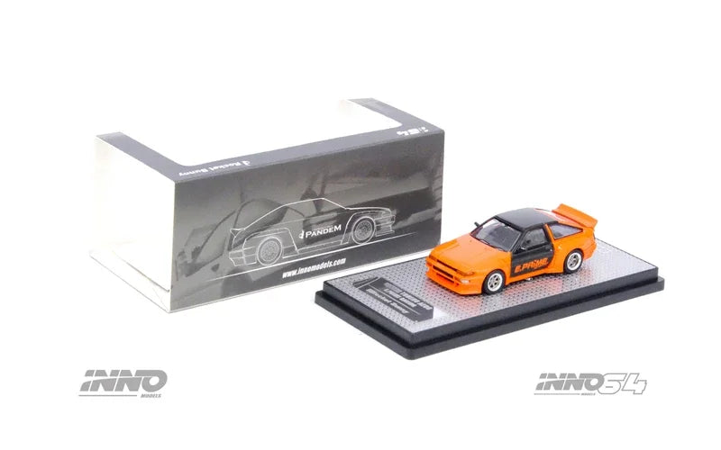 INNO 1:64 COROLLA TRUENO AE86 PANDEM / ROCKET BUNNY Orange Diecast Model Car
