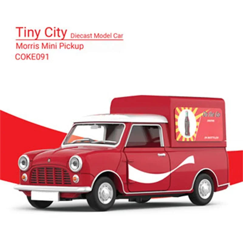 Tiny 1:50 Morris Mini Pickup / Austin Mini Countryman Red Diecast Model Car