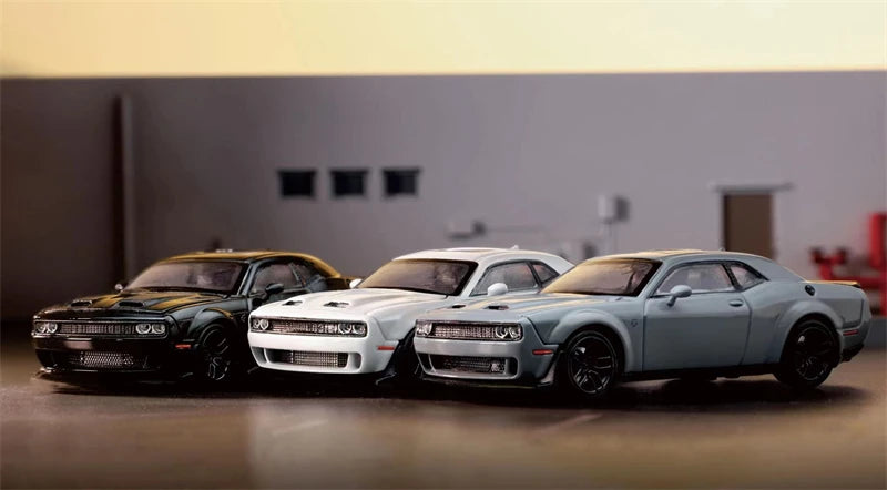 SH Stance Hunters 1:64 Dodge SRT Hellcat Metallic Grey Diecast Model Car