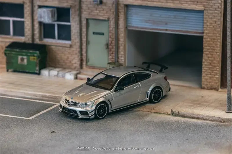 Tarmac Works 1:64 C63 Coupe Black Series Silver Metallic Diecast Model Car